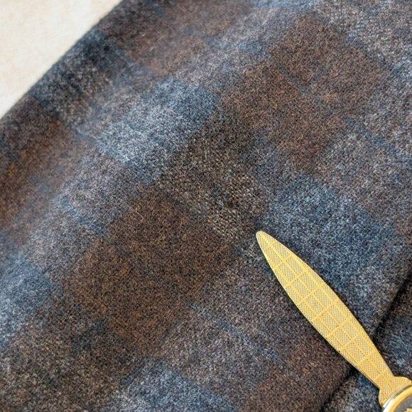 Penney's VTG 50s Shadow Plaid Wool Tweed Blazer Classic Professor Union Made XL - Picture 13 of 14